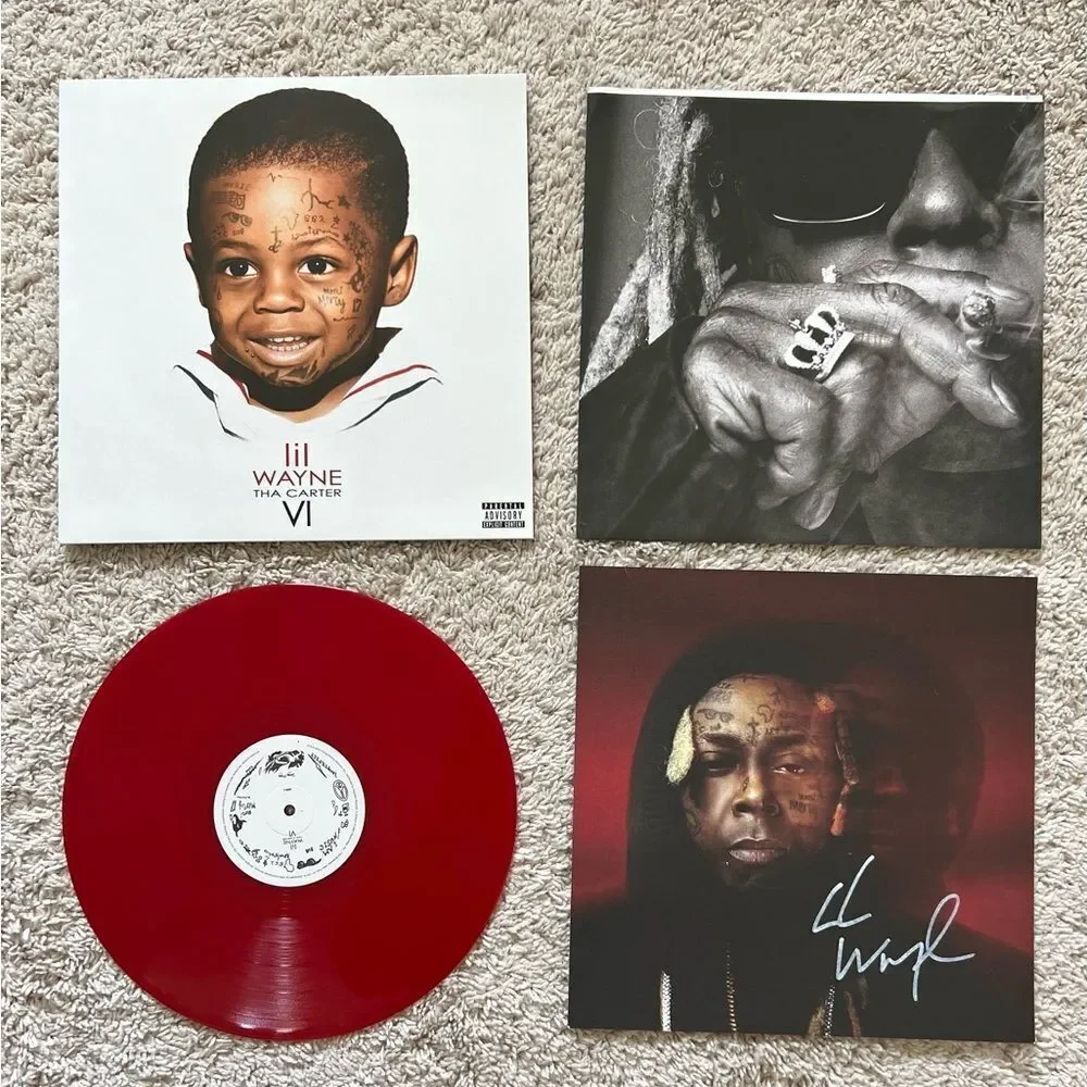 Lil Wayne Tha Carter VI 6 Autograph Red Vinyl LP & Black CD Insert Signed